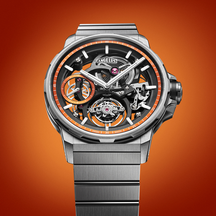 Angelus Unveils Limited Flying Tourbillon Skeleton Titanium, Orange Edition