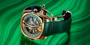 Introducing the Klepcys Vertical Skeleton Tourbillon Malachite by Cyrus Genève 